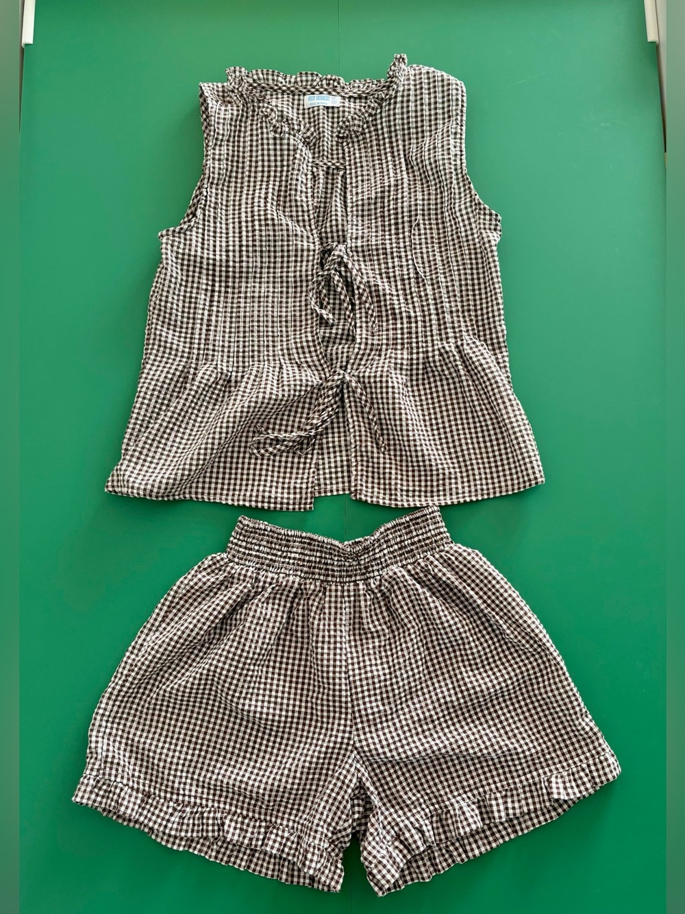 4Our Dreamers Women Size S Two-Piece Set Swim coverup - Brown & White
